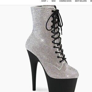 Pleaser  Adore Platform Lace-Up Front Ankle Boot 7" Heel